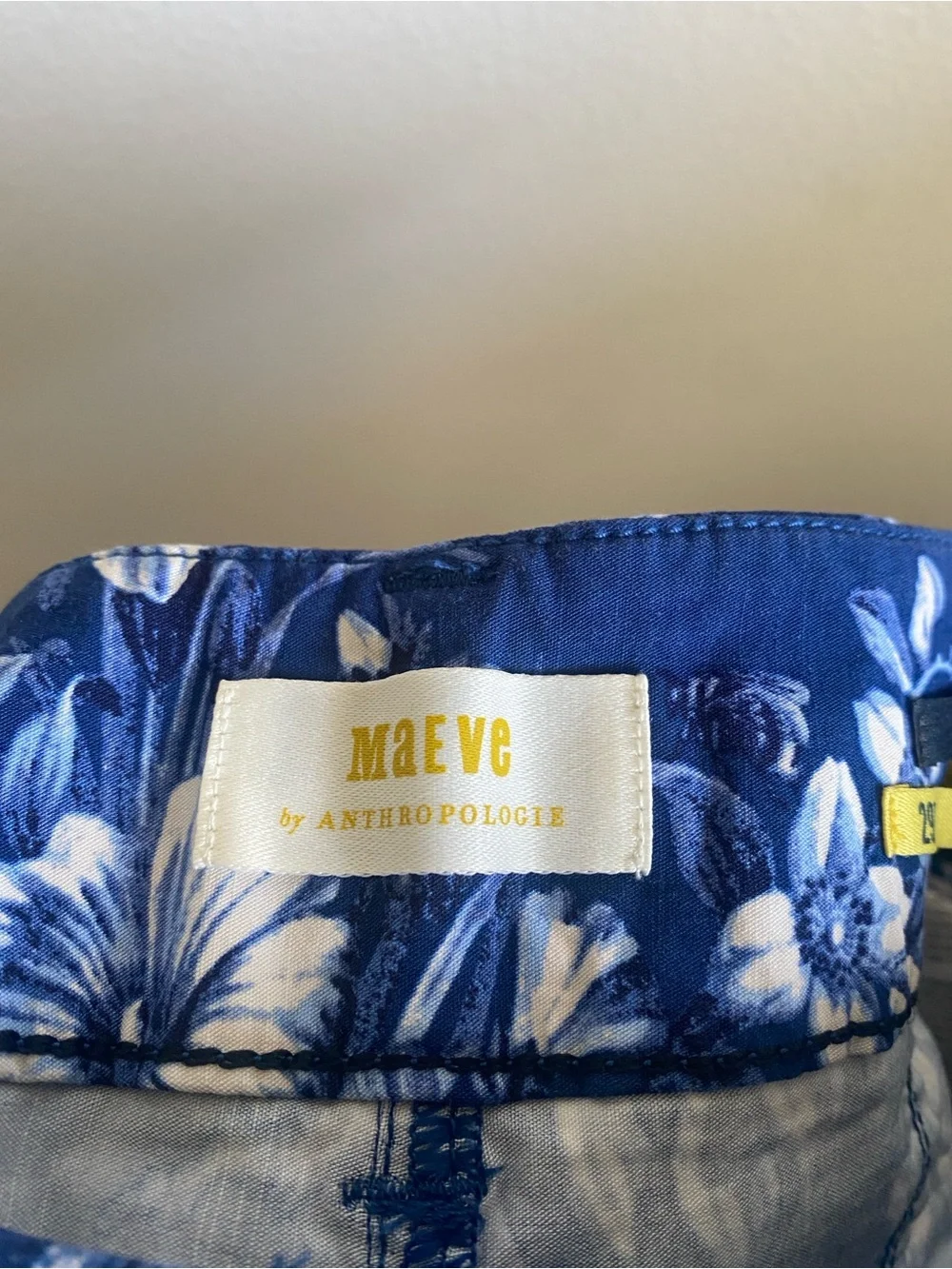 Anthropologie Maeve Collette Blue Floral Wide-Leg Pants, Sz 29 Tall - Picture 4 of 7